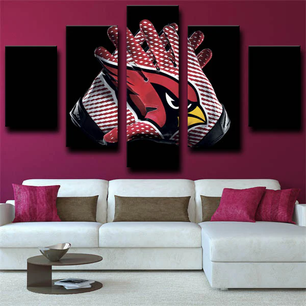 Arizona Cardinals NFL Football Sports Team Logo Gloves 5 Piece Canvas Wall Art Painting Wallpaper Poster Picture Print Photo Decor