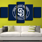 San Diego Padres MLB Baseball Sports Team Logo 5 Piece Canvas Wall Art Painting Wallpaper Poster Picture Print Photo Decor