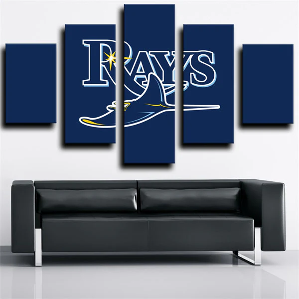 Tampa Bay Rays MLB Baseball Sports Team Blue Logo 5 Piece Canvas Wall Art Painting Wallpaper Poster Picture Print Photo Decor
