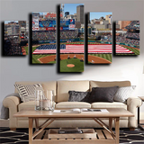 Cleveland Indians MLB Baseball Sports Team Stadium 5 Piece Canvas Wall Art Painting Wallpaper Poster Picture Print Photo Decor