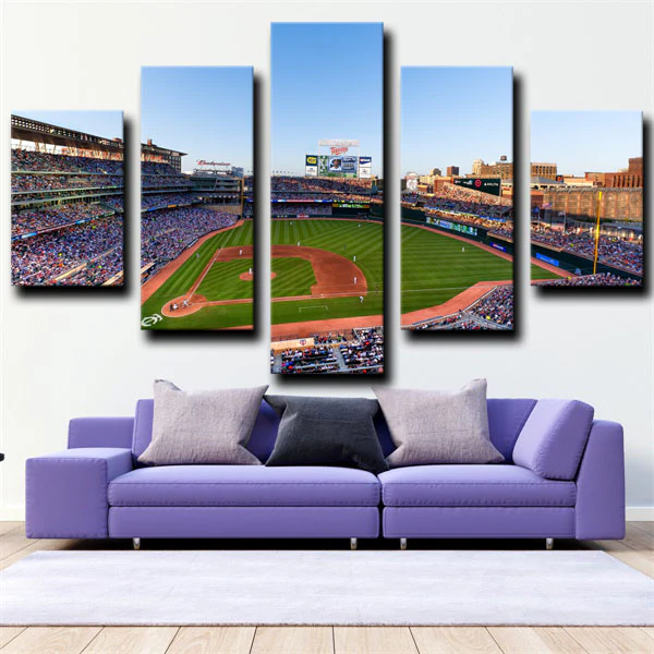 Minnesota Twins Baseball Ballpark Badge Stadium 5 Piece Canvas Wall Art Painting Wallpaper Poster Picture Print Photo Decor