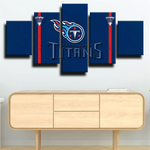 Tennessee Titans NFL Football Team Logo Navy Blue 5 Piece Canvas Wall Art Painting Wallpaper Poster Picture Print Photo Decor