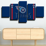 Tennessee Titans NFL Football Team Logo Navy Blue 5 Piece Canvas Wall Art Painting Wallpaper Poster Picture Print Photo Decor