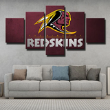 Washington Redskins NFL Football Sports Team Logo 5 Piece Canvas Wall Art Painting Wallpaper Poster Picture Print Photo Decor