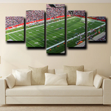 New England Patriots Stadium Rugby Field Green 5 Piece Canvas Wall Art Painting Wallpaper Poster Picture Print Photo Decor