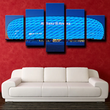 Allianz Arena Blue Bayern Munich Football Stadium 5 Piece Canvas Wall Art Painting Wallpaper Poster Picture Print Photo Decor