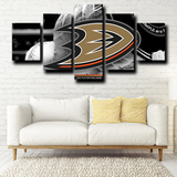 Anaheim Ducks Logo NHL Hockey Sports Team 5 Piece Canvas Wall Art Painting Wallpaper Poster Picture Print Photo Decor