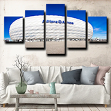 Allianz Arena White Bayern Munich Football Stadium 5 Piece Canvas Wall Art Painting Wallpaper Poster Picture Print Photo Decor