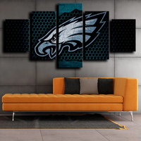 NFL American Football Team Philadelphia Eagles Logo 5 Piece Canvas Wall Art Painting Wallpaper Poster Picture Print Photo Decor