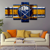 Buffalo Sabres NHL Hockey Sports Team Logo 5 Piece Canvas Wall Art Painting Wallpaper Poster Picture Print Photo Decor