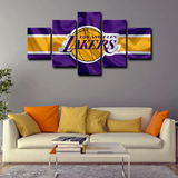 Los Angeles Lakers NBA Basketball Team Zijin Legion Logo 5 Piece Canvas Wall Art Painting Wallpaper Poster Picture Print Photo Decor