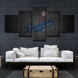 MLB Baseball Los Angeles Dodgers Sports Team Logo 5 Piece Canvas Wall Art Painting Wallpaper Poster Picture Print Photo Decor