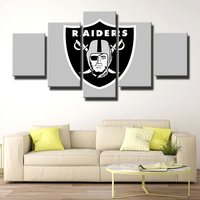 Las Vegas Raiders NFL Football Sports Team Logo 5 Piece Canvas Wall Art Painting Wallpaper Poster Picture Print Photo Decor