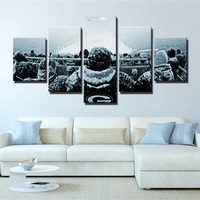 Green Bay Packers NFL Football Audience in Snow 5 Piece Canvas Wall Art Painting Wallpaper Poster Picture Print Photo Decor