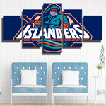 New York Islanders NHL Hockey Team Logo Fisherman 5 Piece Canvas Wall Art Painting Wallpaper Poster Picture Print Photo Decor