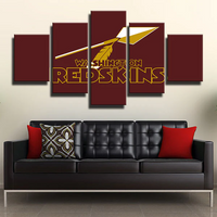 Washington Redskins NFL Football Retro Logo Red Arrow 5 Piece Canvas Wall Art Painting Wallpaper Poster Picture Print Photo Decor