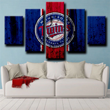 Minnesota Twins MLB Baseball Sports Team Logo 5 Piece Canvas Wall Art Painting Wallpaper Poster Picture Print Photo Decor