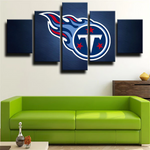 Tennessee Titans NFL Football Team Logo 5 Piece Canvas Wall Art Painting Wallpaper Poster Picture Print Photo Decor