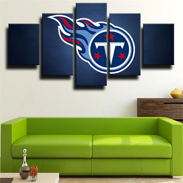 Tennessee Titans NFL Football Team Logo 5 Piece Canvas Wall Art Painting Wallpaper Poster Picture Print Photo Decor