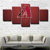 Arizona Diamondbacks MLB Baseball Sports Team Logo Red 5 Piece Canvas Wall Art Painting Wallpaper Poster Picture Print Photo Decor