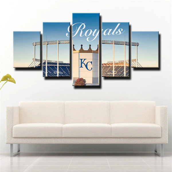 Kansas City Royals MLB Baseball Team Stadium View 5 Piece Canvas Wall Art Painting Wallpaper Poster Picture Print Photo Decor