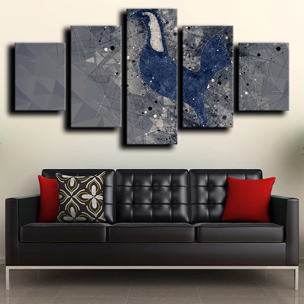 Tottenham Hotspur Football Club Soccer Team Logo 5 Piece Canvas Wall Art Painting Wallpaper Poster Picture Print Photo Decor
