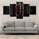 AC Milan Classic Logo Serie A Football Sports Team 5 Piece Canvas Wall Art Painting Wallpaper Poster Picture Print Photo Decor