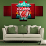 Liverpool FC Logo Premier League Football Club 5 Piece Canvas Wall Art Painting Wallpaper Poster Picture Print Photo Decor