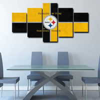 Pittsburgh Steelers Logo NFL American Football Team 5 Piece Canvas Wall Art Painting Wallpaper Poster Picture Print Photo Decor