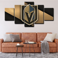 Vegas Golden Knights NHL Hockey Sports Team Logo 5 Piece Canvas Wall Art Painting Wallpaper Poster Picture Print Photo Decor