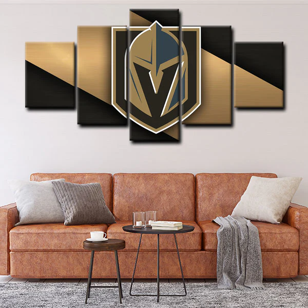 Vegas Golden Knights NHL Hockey Sports Team Logo 5 Piece Canvas Wall Art Painting Wallpaper Poster Picture Print Photo Decor