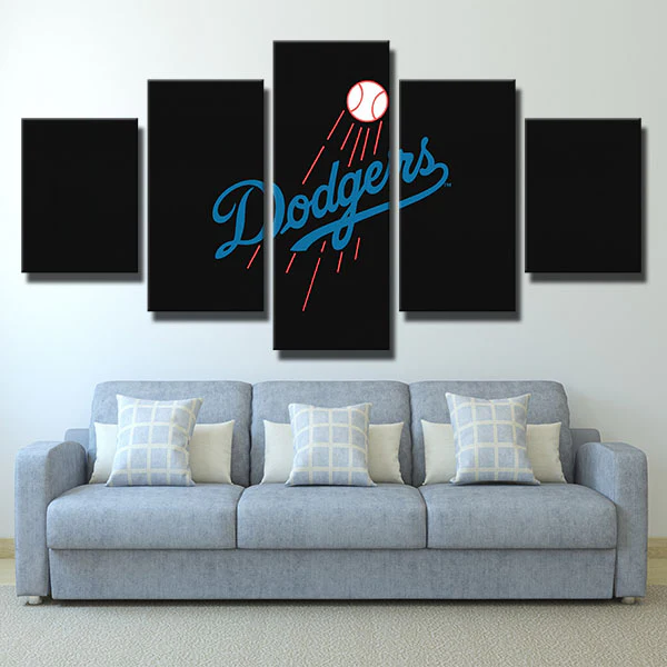 Los Angeles Dodgers MLB Baseball Sports Team Logo 5 Piece Canvas Wall Art Painting Wallpaper Poster Picture Print Photo Decor