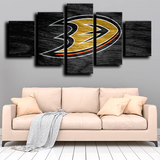 Anaheim Ducks NHL Hockey Sports Team Dark Logo 5 Piece Canvas Wall Art Painting Wallpaper Poster Picture Print Photo Decor