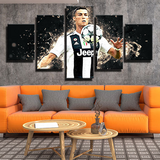Cristiano Ronaldo Football Legend Juventus FC Team 5 Piece Canvas Wall Art Painting Wallpaper Poster Picture Print Photo Decor