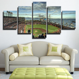 San Francisco Giants MLB Baseball Team Stadium 5 Piece Canvas Wall Art Painting Wallpaper Poster Picture Print Photo Decor