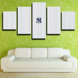 New York Yankees MLB Baseball Team Stripe Logo 5 Piece Canvas Wall Art Painting Wallpaper Poster Picture Print Photo Decor