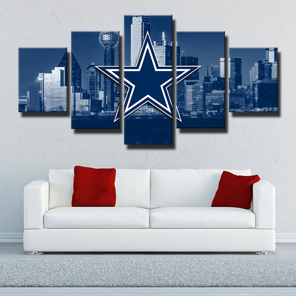 Dallas Cowboys NFL Football Sports Team Logo City 5 Piece Canvas Wall Art Painting Wallpaper Poster Picture Print Photo Decor