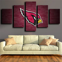 NFL Football Team Arizona Cardinals Sports Logo 5 Piece Canvas Wall Art Painting Wallpaper Poster Picture Print Photo Decor