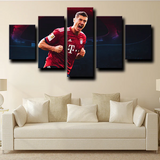 Robert Lewandowski Bayern Munich Striker Legend 5 Piece Canvas Wall Art Painting Wallpaper Poster Picture Print Photo Decor