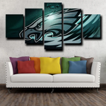 NFL Football Team Philadelphia Eagles Logo Crest 5 Piece Canvas Wall Art Painting Wallpaper Poster Picture Print Photo Decor