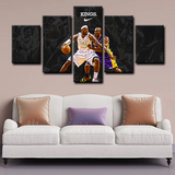Kobe Bryant and LeBron James in Intense Basketball Action 5 Piece Canvas Wall Art Painting Wallpaper Poster Picture Print Photo Decor