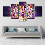 Kobe Bryant Los Angeles Lakers Shooting Basketball 5 Piece Canvas Wall Art Painting Wallpaper Poster Picture Print Photo Decor