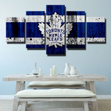 Toronto Maple Leafs NHL Hockey Dirty Stripes Logo 5 Piece Canvas Wall Art Painting Wallpaper Poster Picture Print Photo Decor