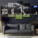 Serie A Team Juventus Players Celebrating Victory 5 Piece Canvas Wall Art Painting Wallpaper Poster Picture Print Photo Decor