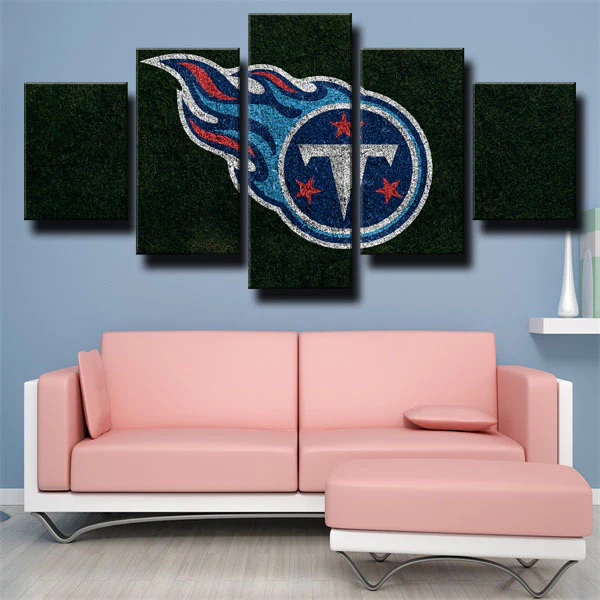 Tennessee Titans NFL Football Sports Team Logo 5 Piece Canvas Wall Art Painting Wallpaper Poster Picture Print Photo Decor
