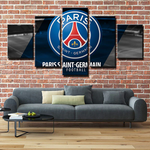 Paris Saint-Germain PSG Football Club Team Logo 5 Piece Canvas Wall Art Painting Wallpaper Poster Picture Print Photo Decor