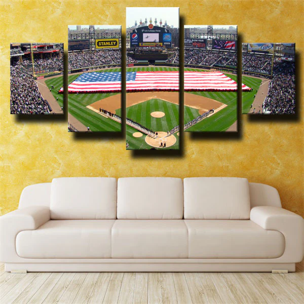 Chicago White Sox MLB Baseball Team Arena Stadium 5 Piece Canvas Wall Art Painting Wallpaper Poster Picture Print Photo Decor