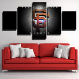 San Francisco Giants MLB Baseball Sports Team Logo 5 Piece Canvas Wall Art Painting Wallpaper Poster Picture Print Photo Decor