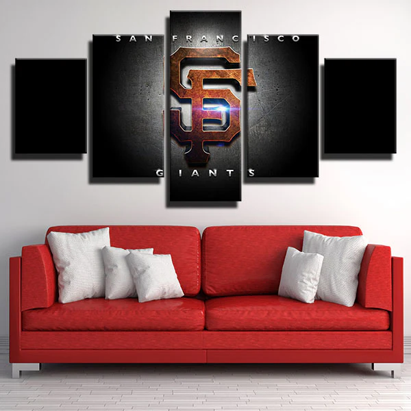 San Francisco Giants MLB Baseball Sports Team Logo 5 Piece Canvas Wall Art Painting Wallpaper Poster Picture Print Photo Decor