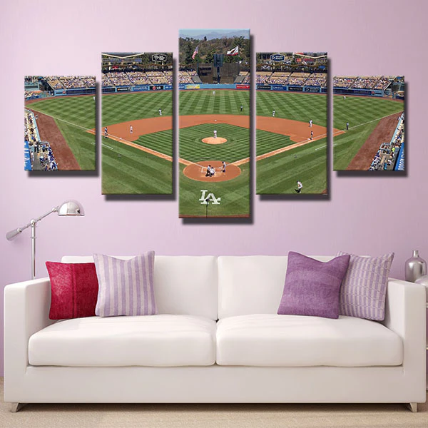 Los Angeles Dodgers MLB Baseball Dodge Stadium 5 Piece Canvas Wall Art Painting Wallpaper Poster Picture Print Photo Decor
